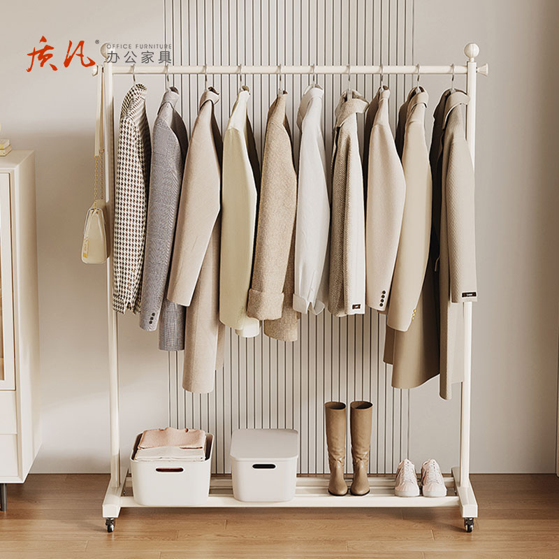 质凡衣架落地卧室阳台单杆晾衣架室内家用可移动衣帽架房间衣服挂衣架高清大图