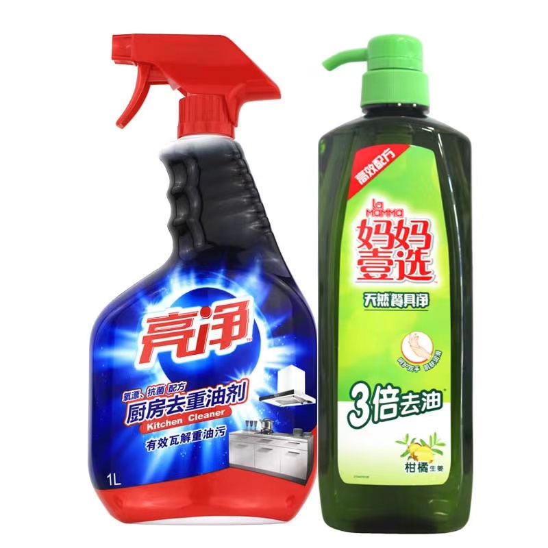 威露士亮净 厨房去重油剂(渗透洁净配方)1L+妈妈壹选餐具净800g组合装高清大图