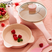 迪迪尼卡(Didinika)金猪侠宝宝辅食锅婴儿奶锅16cm小锅平底汤锅麦饭石不粘锅煮泡面热牛奶锅
