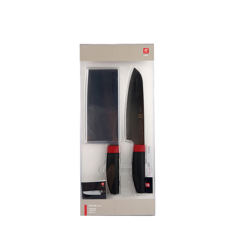 双立人ZWILLING Now S系列2件套进口不锈钢菜刀180mm冰锻工艺锋利耐用红黑设计高清大图