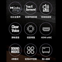 雅马哈(YAMAHA) SR-X50A 杜比全景声回音壁 无线低音炮套装 家用蓝牙音箱 客厅卧室 电视音响5.1家庭影院