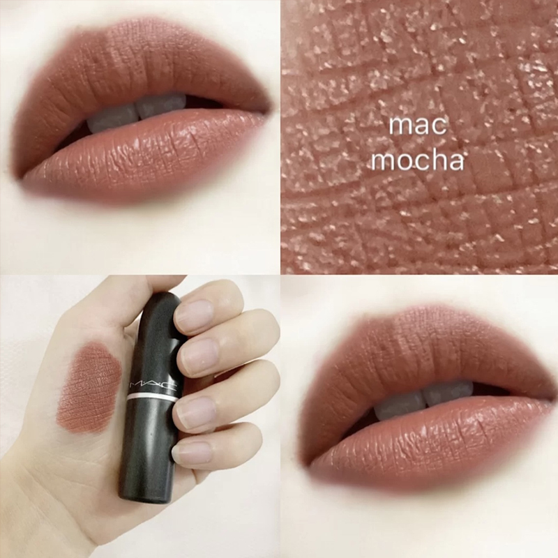 mac魅可口红唇膏813mocha暖暖奶茶色持久显色