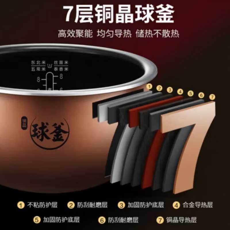 苏泊尔电饭煲铜晶球釜内胆IH加热家用智能多功能电饭锅 SF40HC0028高清大图