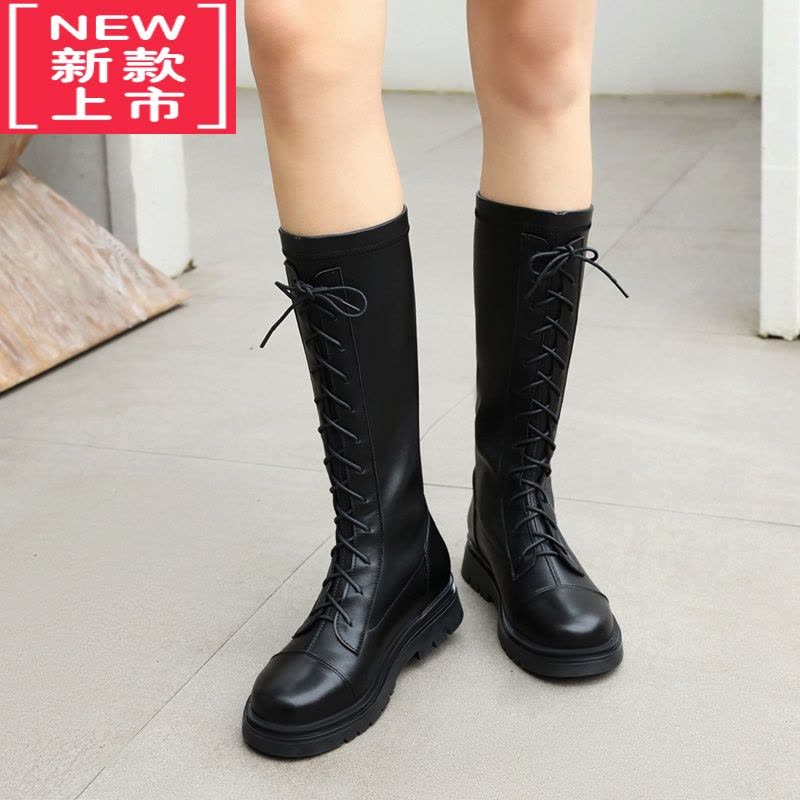 可莉允女童马丁靴2022春秋新款公主皮靴高筒长靴走秀演出鞋单靴儿童靴子图片