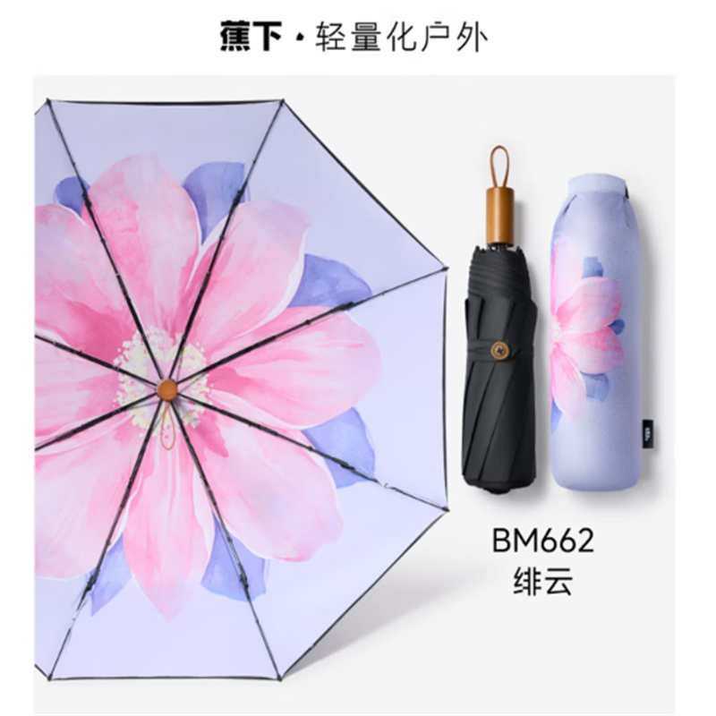 蕉下 三折黑胶防晒伞 BM662(单位:把)高清大图