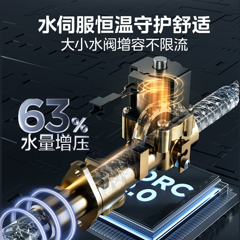 美的燃气热水器绿洲LN7天然气家用 超一级能效 水伺服恒温16升下置风机 恒温抗风JSLQ27-16LN7 Pro高清大图