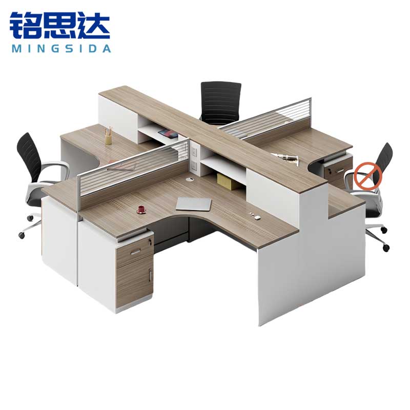 铭思达屏风卡座十字型四人位含柜套高清大图