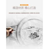 时光旧巷砂锅炖锅耐高温瓦罐汤煲陶瓷小号沙锅煲汤锅家用明火汤锅大号 金花黑锅2.7L(收藏大礼包)