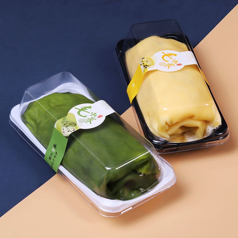 白色底毛巾卷盒50毛巾包装盒三明治打包盒长方形抱抱卷千层卷瑞士卷