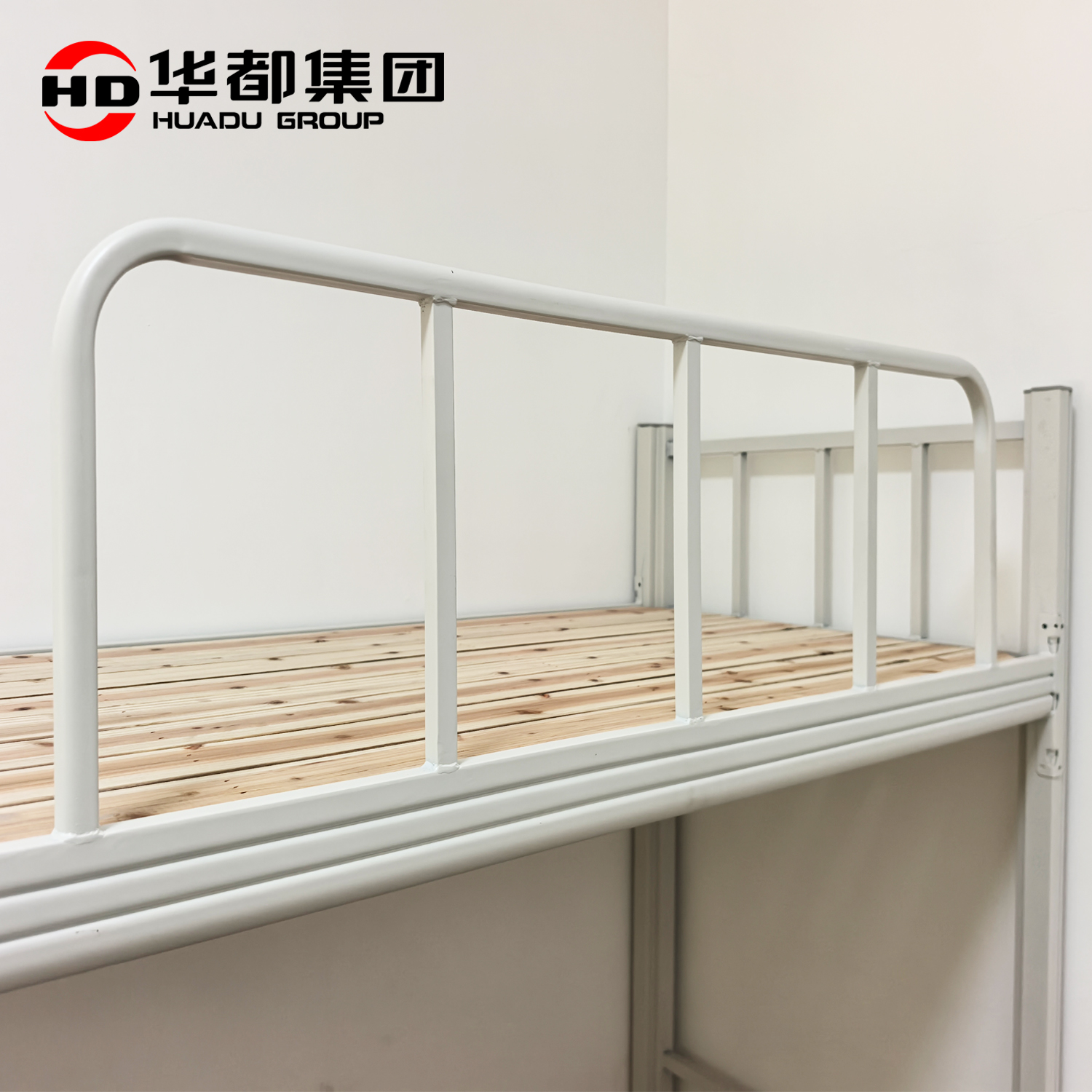华都HDB-S78JGDH 黑900钢材双人床柜架带垫华都双层床上下铺钢材高低床单人床铁架子床工地床公寓床学校学生宿舍高清大图