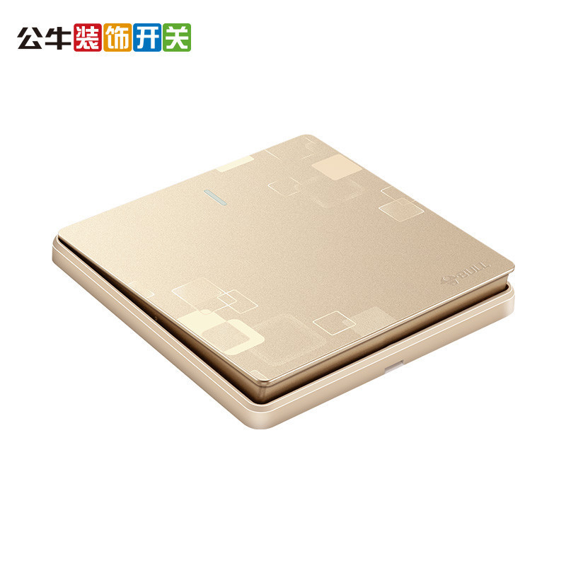 公牛bull单开单控一开单控开关单联开关插座面板g18k111玫瑰金