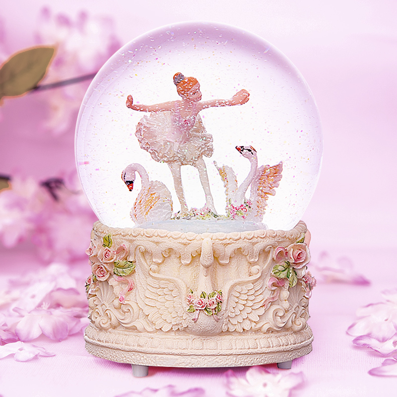芭蕾水晶球音乐盒旋转跳舞八音盒生日女生毕业儿童节女孩公主