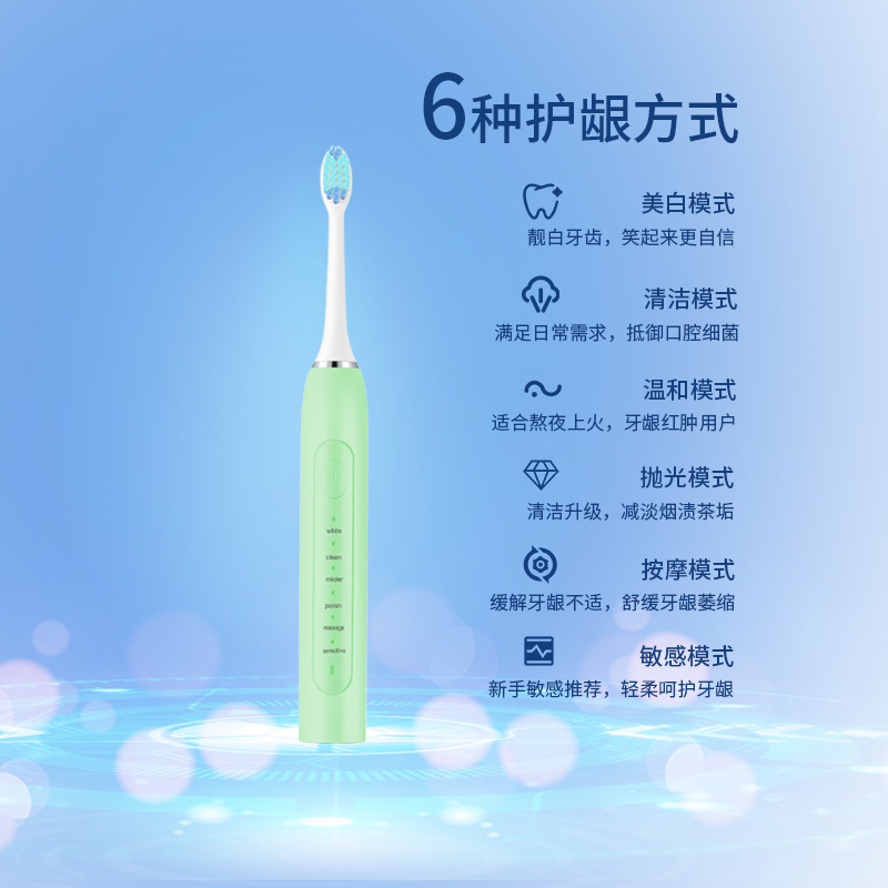 沃品声波充电电动牙刷ET02 白高清大图