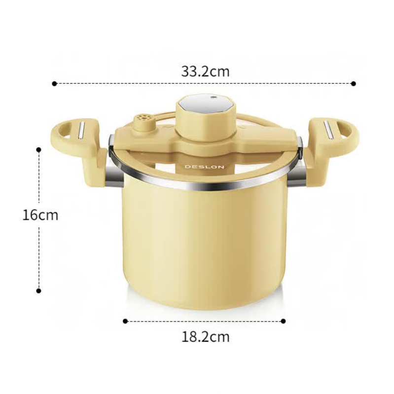德世朗钛珐琅微压营养锅4L DFS-T842S-YE 黄色家用珐琅锅炖锅汤锅燃气通用4L