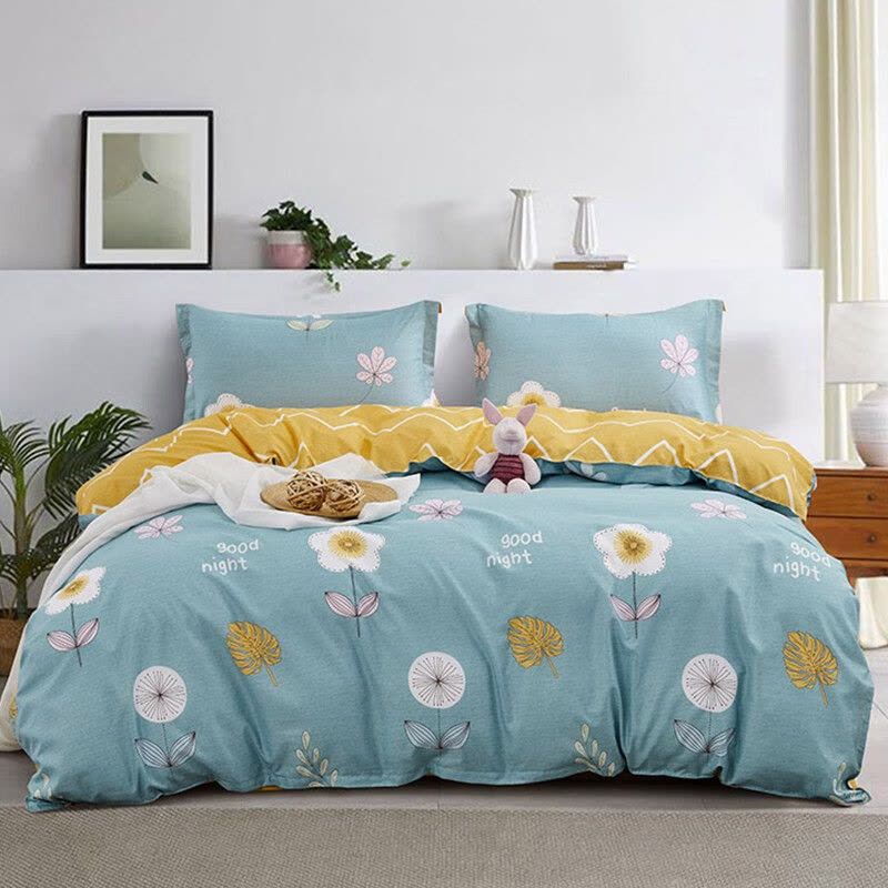 红豆(HODO) 品柔四件套 花之柔情-兰1.5m1.8m床通用被套200*230cm 82206031 jh图片