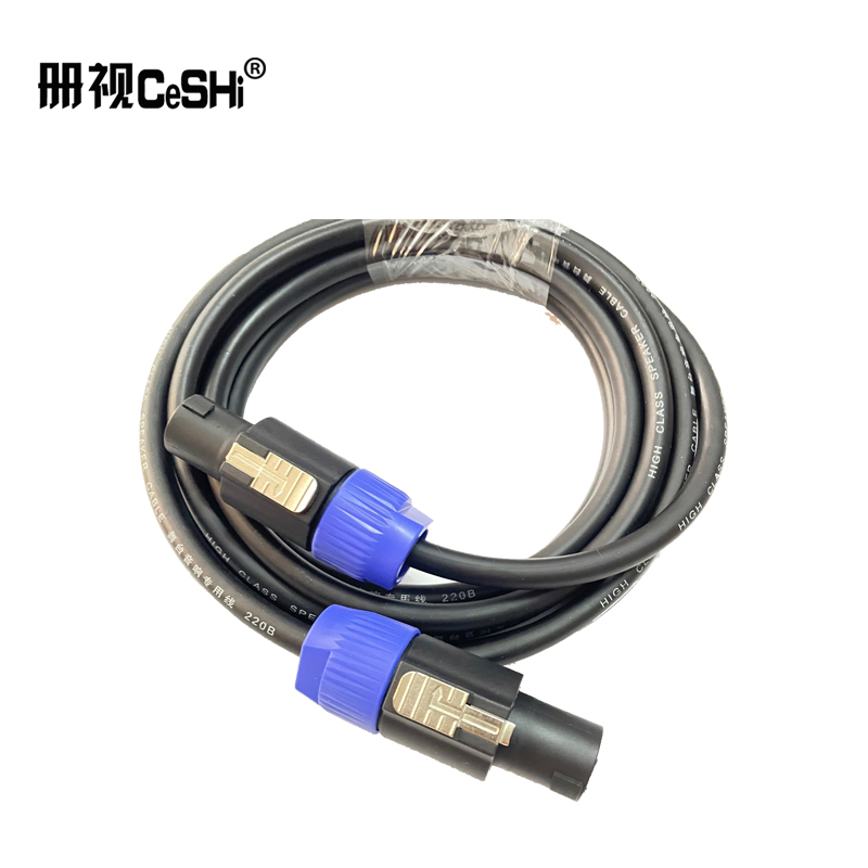 册视欧姆头工程音响线二芯插头护套线4米条高清大图