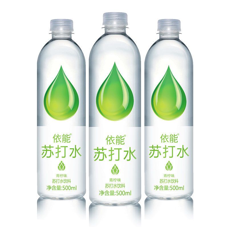 依能苏打水无糖无汽弱碱性饮用水青柠味500ML*12瓶整件 青柠味12瓶