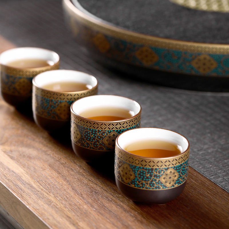 領藝 古韵功夫茶具套装日式家用小号石头储水茶托盘冲泡茶器中式茶壶