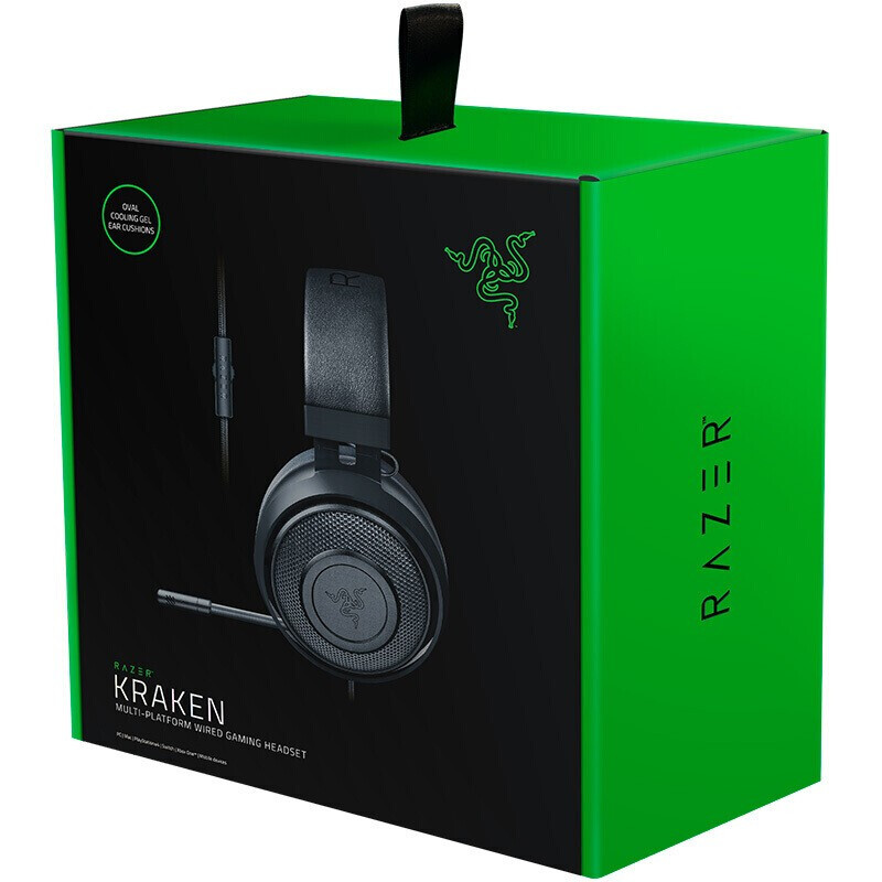雷蛇(Razer)北海巨妖头戴式游戏耳机 电竞耳麦 电脑手机耳机 清凉凝胶耳罩 黑色2019新款