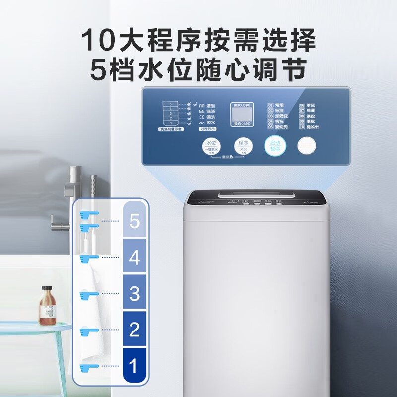 海信 HB45D128 波轮洗衣机全自动4.5公斤小型迷你 家用桶风干宿舍租房宿舍洗衣机高清大图
