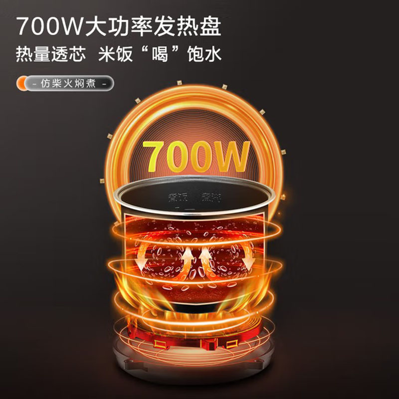 荣事达(Royalstar)微电脑家用智能电饭煲 RFB-S40Y8高清大图