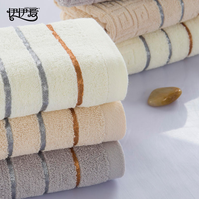 伊伊爱 YBH25204 长城格浴巾 灰色高清大图