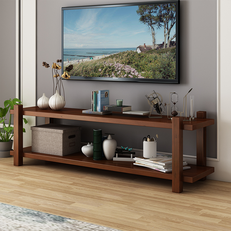 唐臻实木电视柜现代简约客厅组合简易小户型全实木电视柜松木电视柜