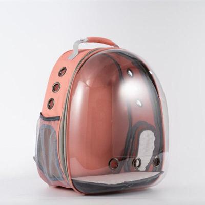 升级版橘粉色-配垫子 13斤内猫咪,10斤内狗狗 猫包全透明太空舱双肩宠物背包外出包猫书包狗狗兔子背包猫咪用品