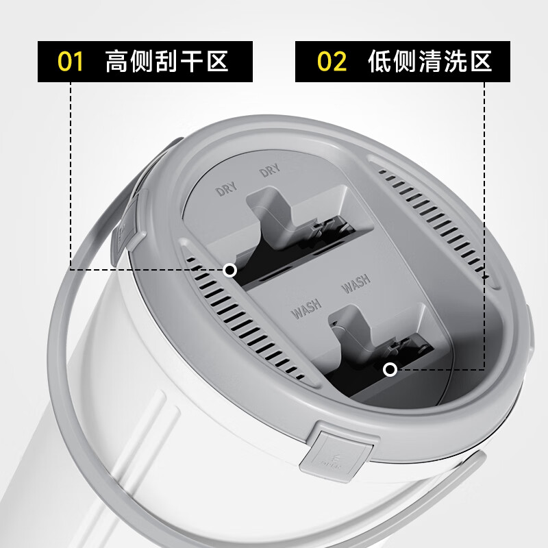 五月花平板拖把33cm2块布刮刮桶家用一拖净懒人免手洗拖地神器高清大图