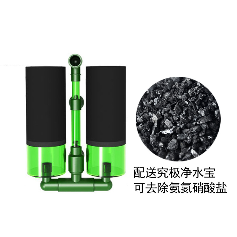 仟锐水妖精过滤 双头单头 气动式生化过滤器吸便器陶瓷鱼缸过滤器高清大图