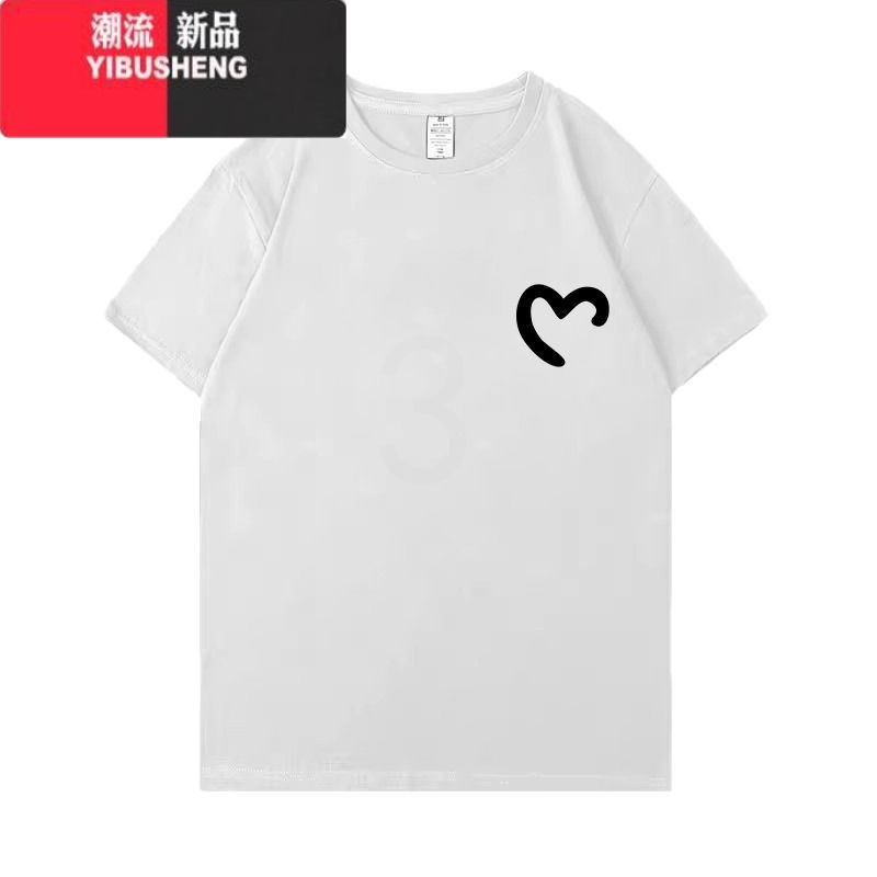 YIBUSHENG时尚短袖t恤女2024季中长款打底衫宽松显瘦休闲风印花上衣高清大图