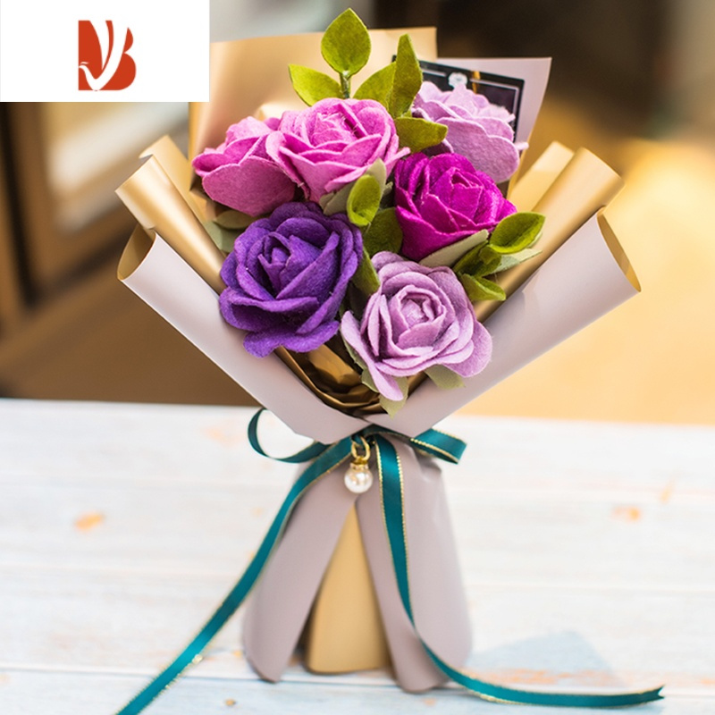 三维工匠母亲节免裁剪不织布花朵diy康乃馨手工花束捧花制作材料妈妈