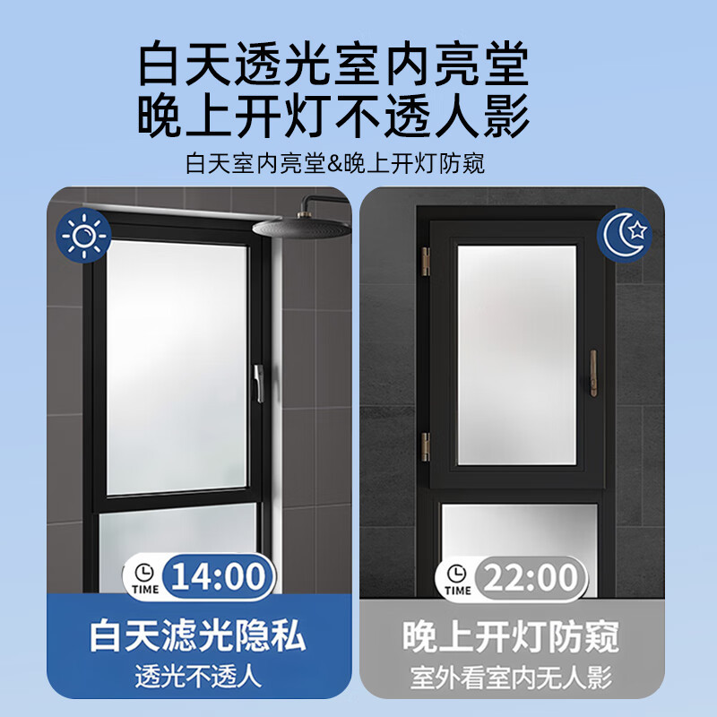 邦臣 磨砂玻璃膜贴纸 无胶加厚纯磨砂(静电吸附)宽150cm*500cm(多件长度连着发)(起订量:20)高清大图