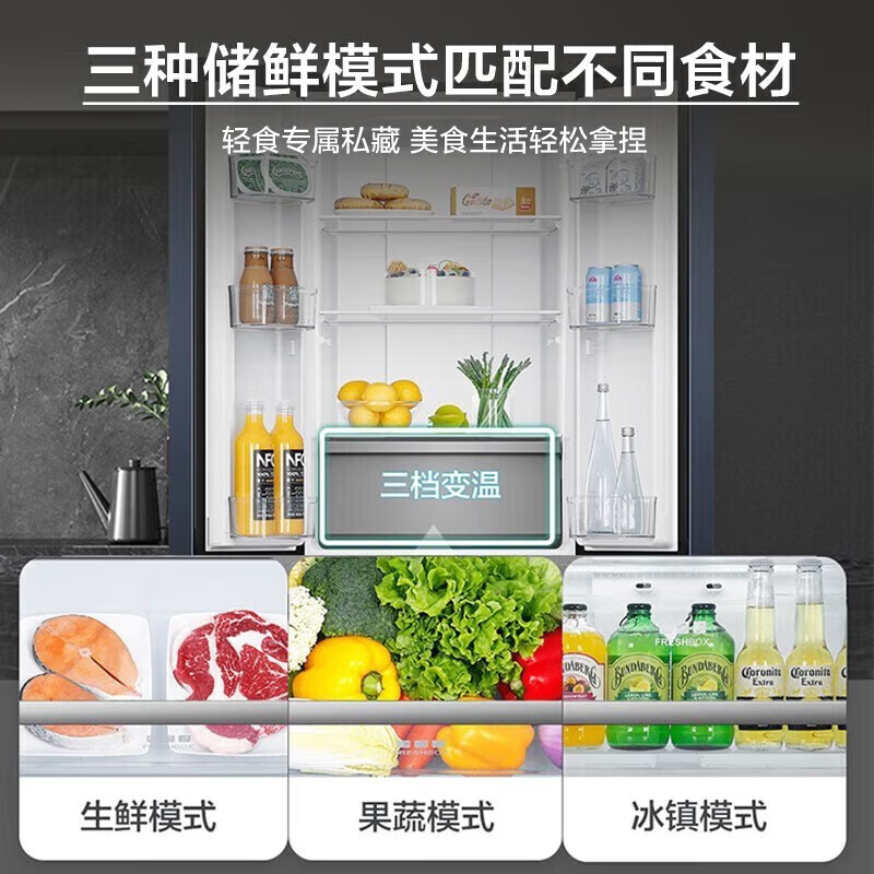 海尔342升法式多门黑金净化风冷无霜一级变频家用电冰箱高清大图