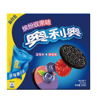 亿滋 奥利奥缤纷双果味夹心饼干蓝莓味+树莓味388g 夹心饼干小包装儿童休闲零食盒装
