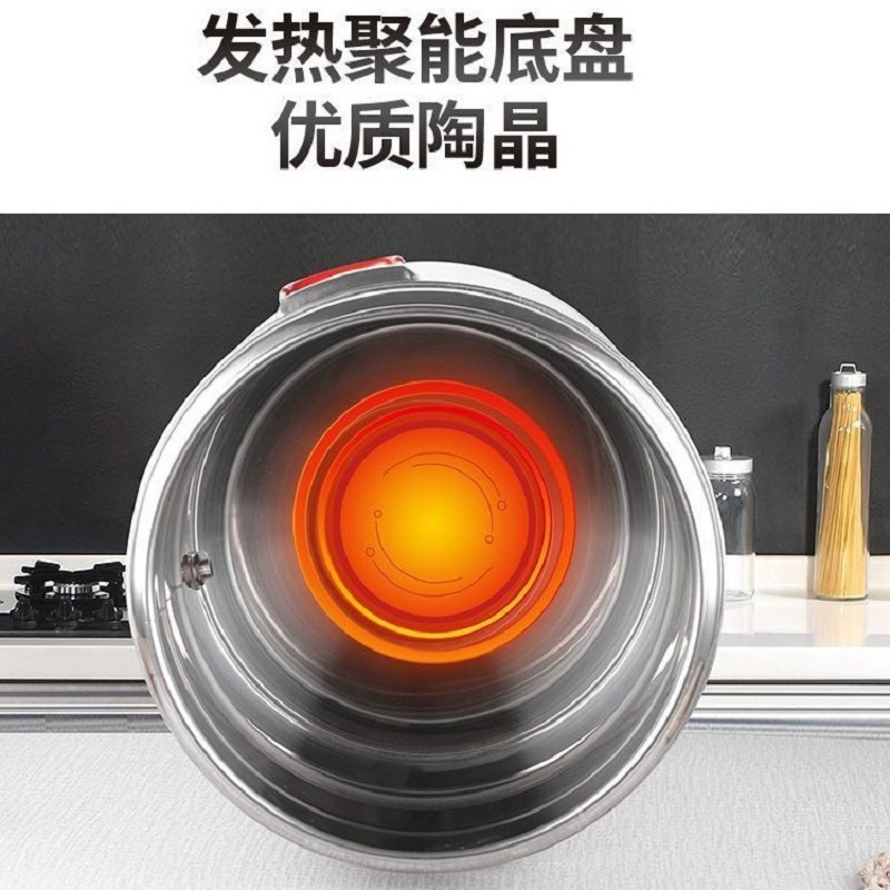 猛世电热熬汤桶商用电加热不锈钢牛羊肉汤锅全自动烧水桶食品级 带龙头带蒸片304盘烧水双层保温3200w80升115斤水高清大图