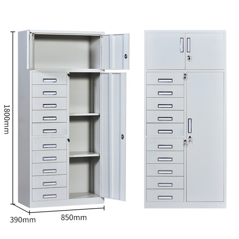 智叶舟多斗抽屉柜三门十斗85*39*180cm台高清大图