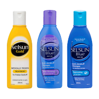 Selsun Gold洗发水200ml 黄色去屑款+蓝色顺滑止痒款+紫色控油款呵护头皮祛头痒头发出油