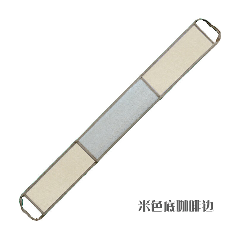 谋福 清洁巾 丝瓜络搓澡巾 双面搓背条【长条米色咖啡边】*/个
