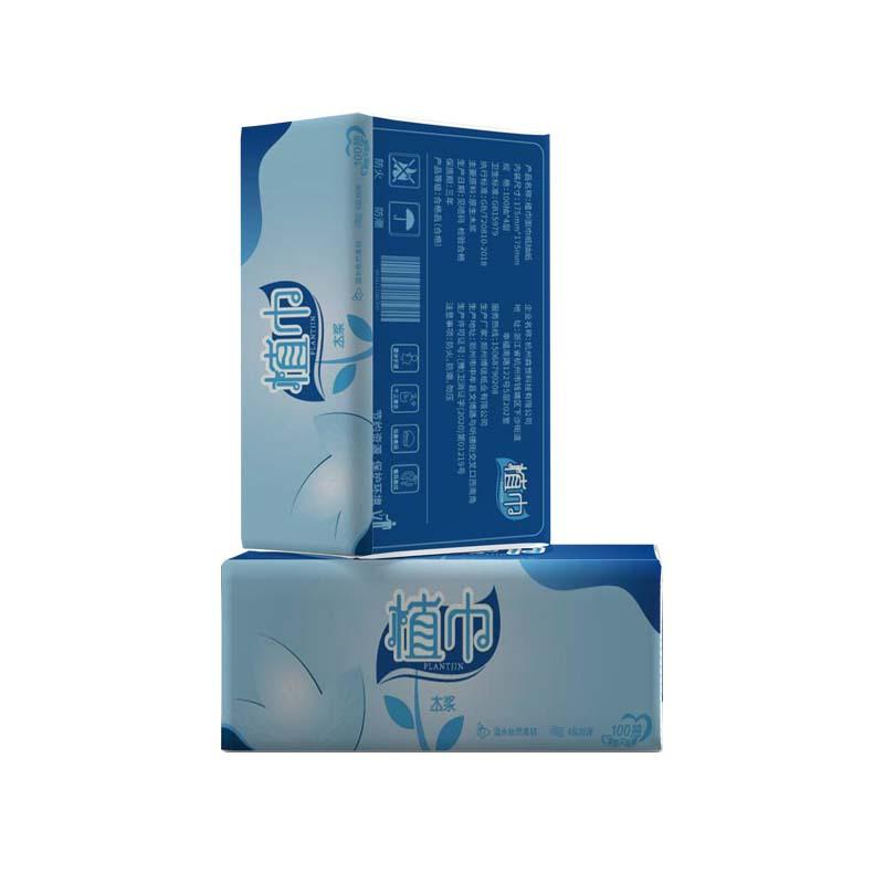 植巾(PLANTJIN)R110 4层100抽/包 面巾纸抽纸 5.00 包/提 (计价单位:提)高清大图