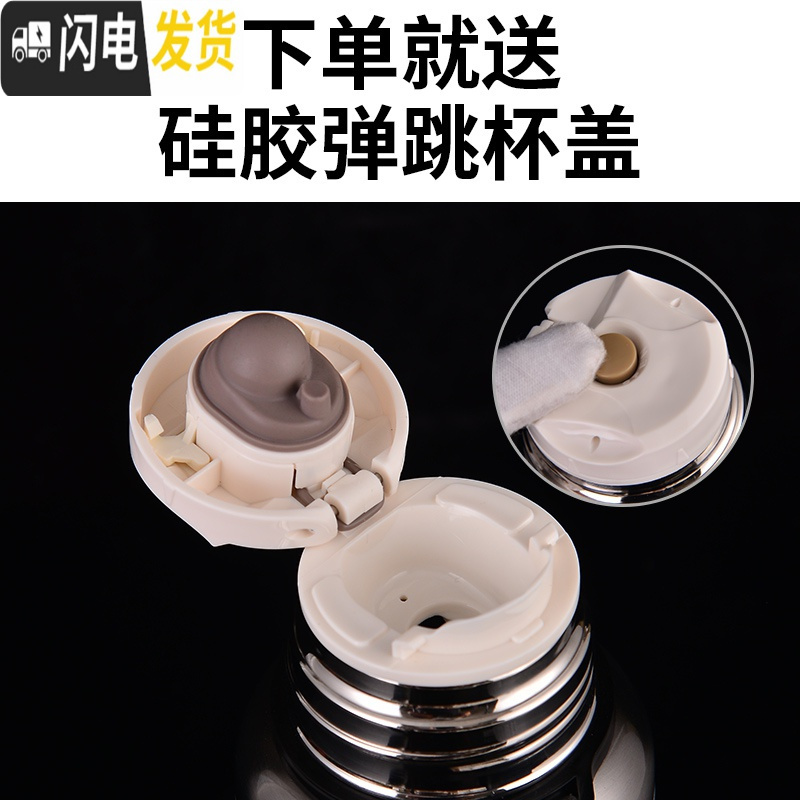三维工匠双盖304不锈钢便携杯子24小时保温杯户外家用大容量暖壶旅游水壶 红色1500[全钢双盖]送杯套高清大图
