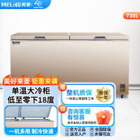 美菱(MELING)738升冰柜 冷柜 卧式大容量商用 冷藏冷冻转换单温冰柜 深冷速冻BC/BD-738DTX