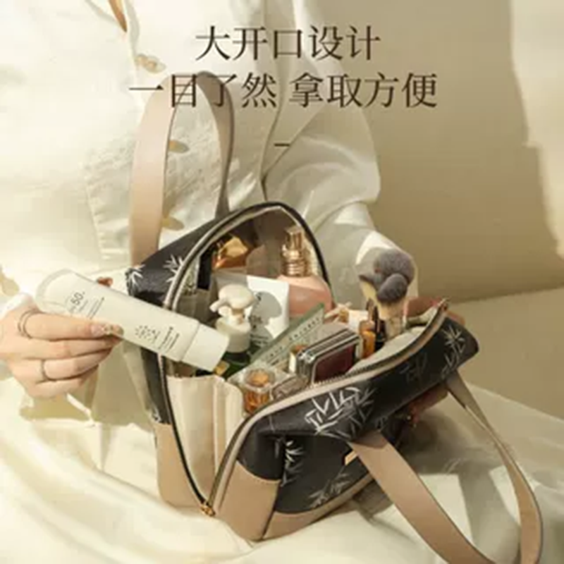 新中式手提化妆包女大容量2025新款便携式外出分区收纳化妆袋1085高清大图