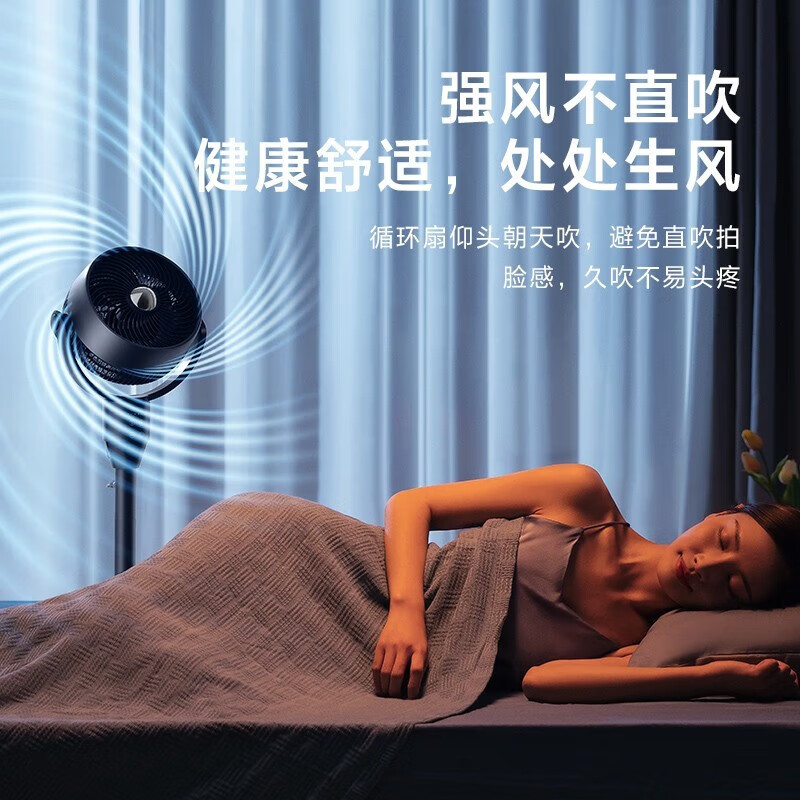 美的电风扇 空气循环扇家用台式立式两用遥控落地扇涡轮换气扇循环对流3D摇头电扇轻音低噪大风力节能落地风扇GAF24SR高清大图