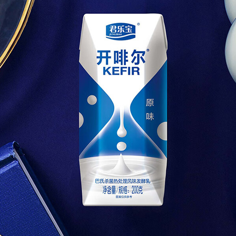 君乐宝酸奶发酵锁醇绵密口感开啡尔利乐钻风味发酵乳原味200g*12瓶高清大图