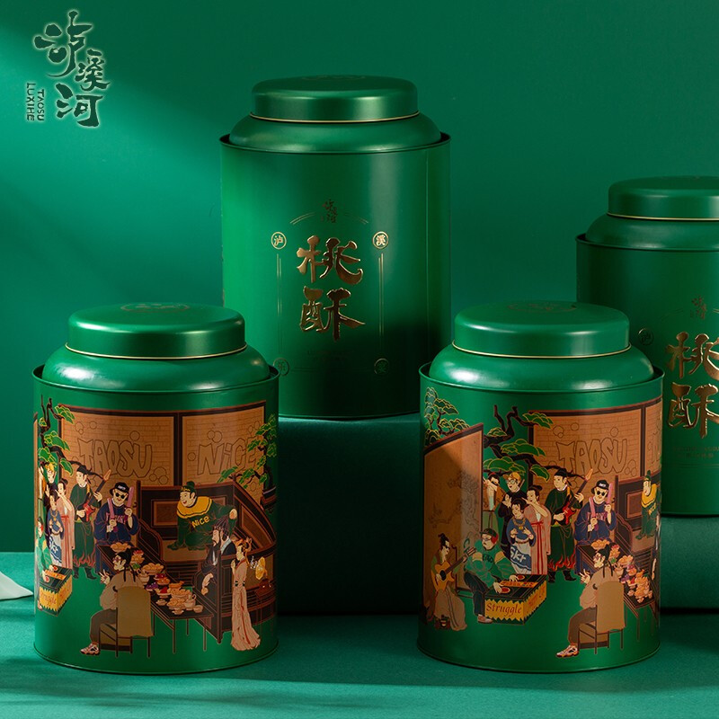泸溪河(LXH)桃酥糕点伴手礼点心饼干休闲零食经典铁罐720g 1罐(原味+核桃味)高清大图