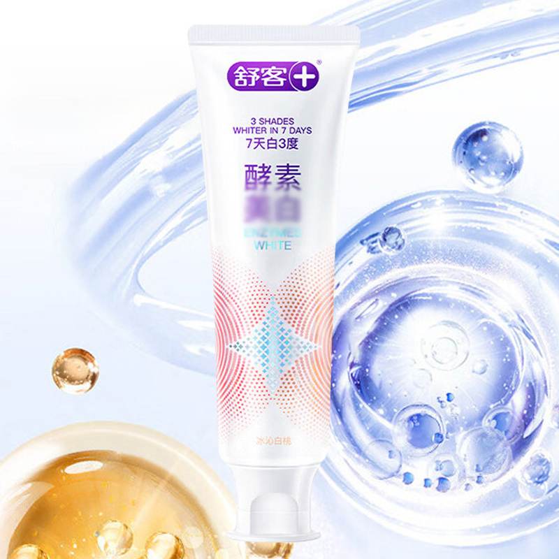 舒客牙膏专研酵素异味冰沁蜜桃120g(包装随机)高清大图