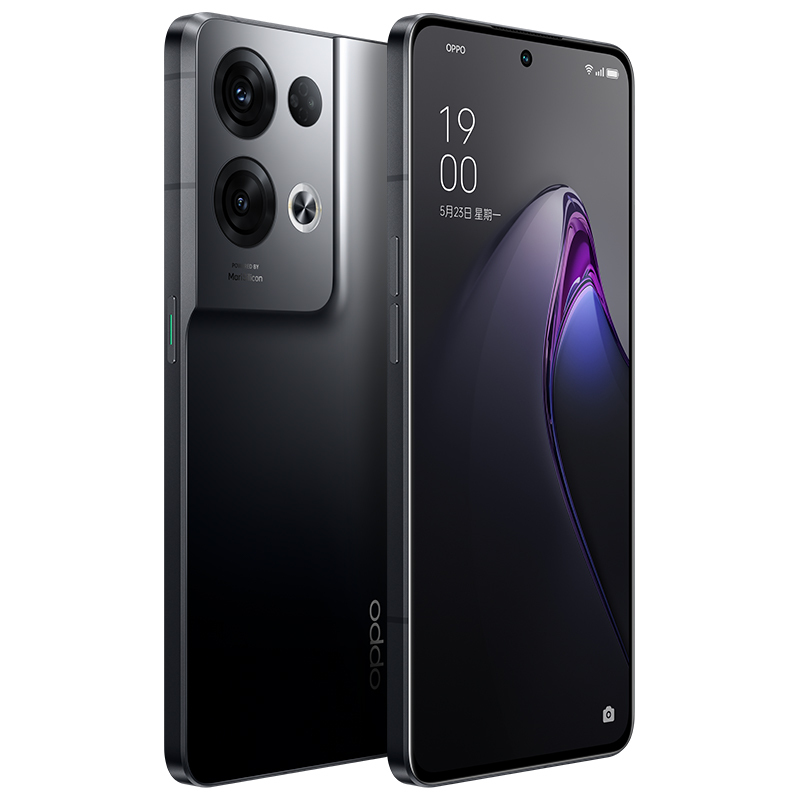 OPPO Reno8 Pro+ 暗涌黑 12GB+256GB 5G手机 天玑8100-MAX 芯片 长寿版 80W 超级闪充 120Hz OLED 超清屏 全网通手机