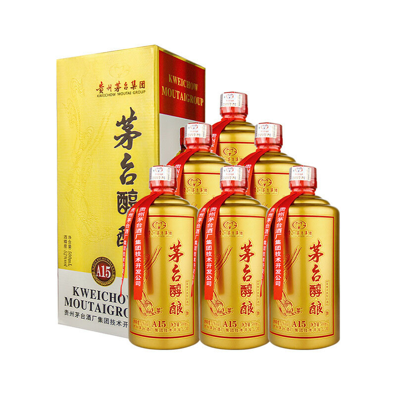 贵州茅台集团技术开发茅台醇酿酒 A15 52度500ml整箱6瓶浓香型白酒纯粮食酒