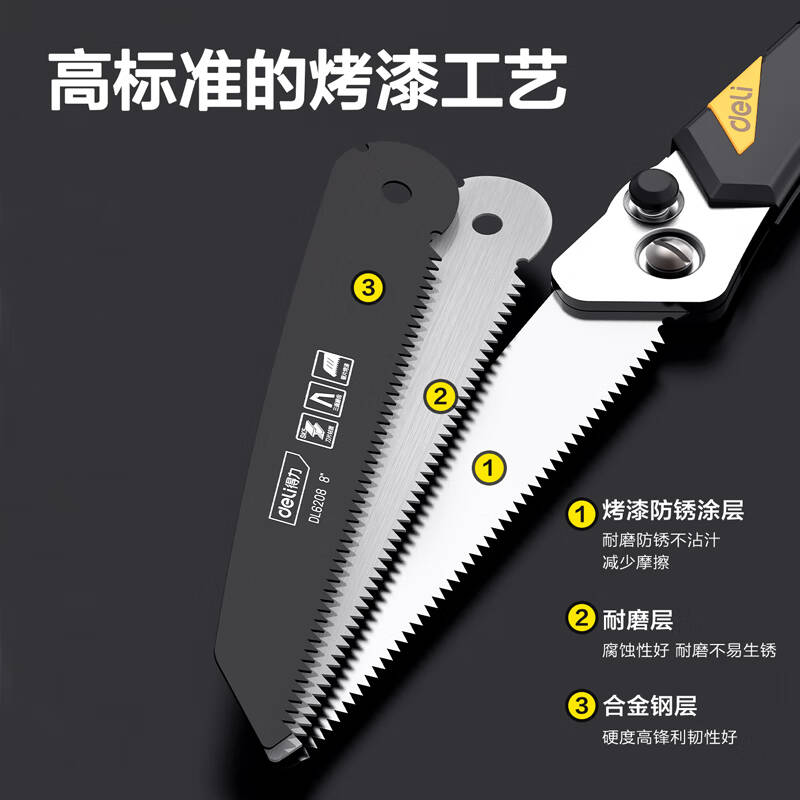 deli得力DL6208锐利型折叠锯8寸(黑)(把)高清大图